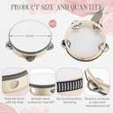 50 Pcs Tambourine Bulk Drum for Adults Operation Christmas Bulk Items Hand Held Percussion Gift Wood Metal Jingles Musical Educational Drum Instrument for Church Wedding Charity Party(6 Inch)