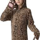 Cat Costume Kids Halloween Animal Onesie for Girls Boys (Brown, S)