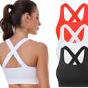 GXXGE Sports Bras for Women High Support Adjustable Straps Padded Cross Back Sport Bra for Workout Yoga Running Gym (Red, XL)