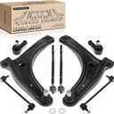 A-Premium 8Pcs Front Stering Suspenison Kit, Front Lower Control Arm, Sway Bar Link, Inner & Outer Tie Rod End, Compatible with Mitsubishi Outlander 2007-2013, Lancer 2009-2017
