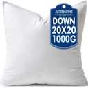 2 pack MIULEE Synthetic Down Alternative Pillow Insert Decorative Throw Pillow 20 x 20 Inch Body Bed Sleeping Ultra Soft Fluffy Form for Sofa Couch Bed 