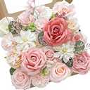 Serwalin Spring Artificial Flowers Fake Burnt Orange and Teal Silk Flowers for Cake Decor Spring Floral Centerpieces Wedding Arrangements Baby Shower Party Home Decor (1 Box)