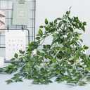 Der Rose 2Pcs Fake Plants Artificial Potted Faux Hanging Ivy Vines Plants Indoor for Home Bathroom Shelf Wall Bookshelf Decor