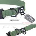 Heavy Duty Dog Collars for Medium and Large Dogs - Adjustable, Chew Proof Nylon Collar with Metal Quick Release Buckle and D-Ring for Dog Tags (Dark Green, M) (M(1''Width, Fit 11''-15''))