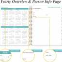2 x 2026 Planner - Planner 2026 from January 2026 to December 2026 with 12 Monthly Tabs, Flexible Cover, Inner Pocket, 8.5" x 11", Teal Flowers