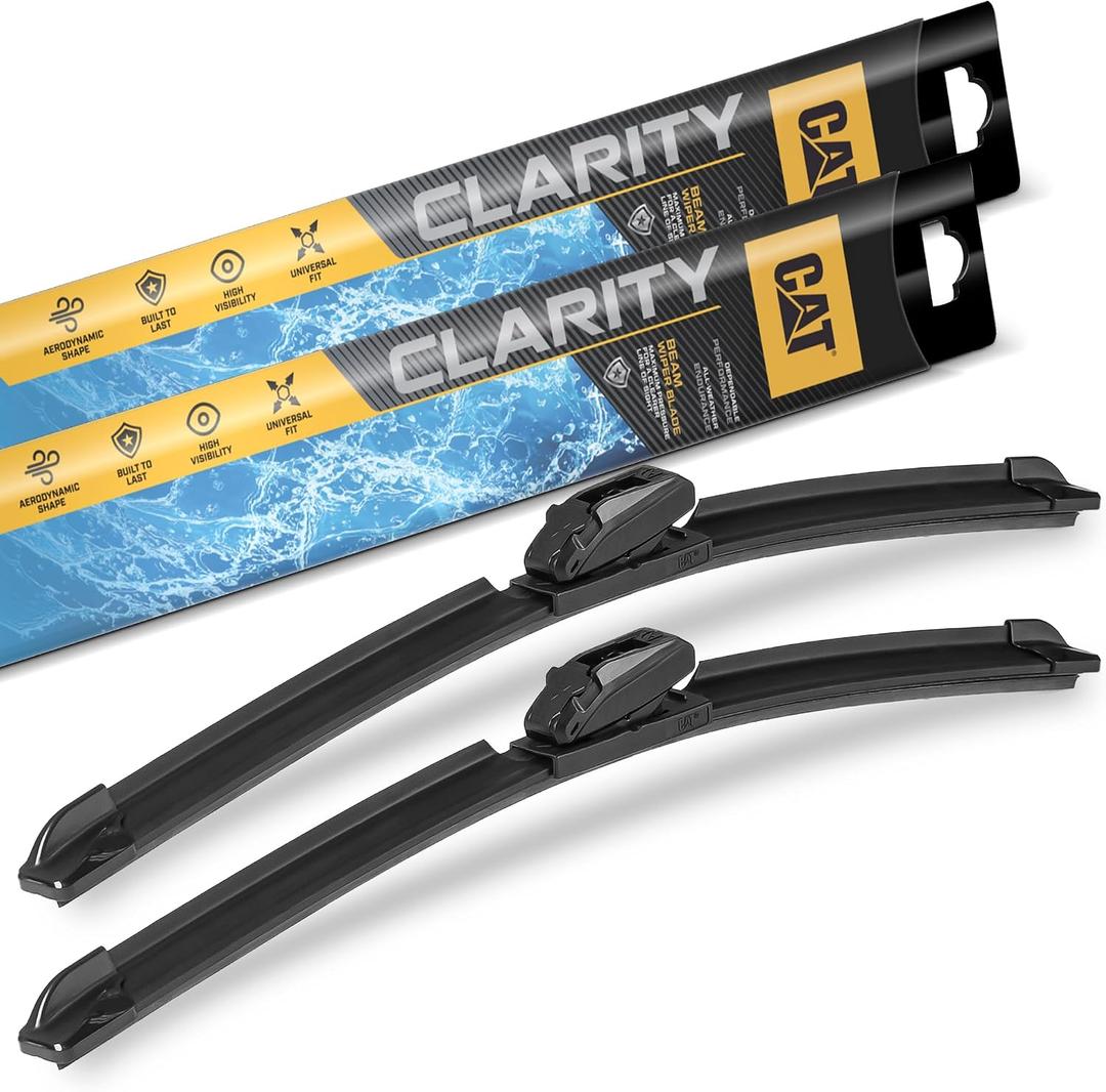 CAT C2.0 Wiper Blades (2-Pack), Front or Rear Wiper Blades for Cars SUVs Trucks, Direct OEM Replacement, Heavy Duty Streak-Free All Seasons Silent Crystal Clear Easy Installation - 28" + 18"