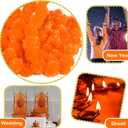 Giegxin 50 Pack Marigold Garland Bulk 5 ft Day of the Dead Artificial Marigold Garland Flowers Indian Faux Flower for Wedding Diwali Dia De Los Muertos Party Decoration Supplies(Orange)