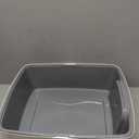 Amazon Basics Large Cat Litter Box with High Sides, Open Top for Easy Access, Includes Scoop with Storage, 19" x 15" x 11.75", Grey/Beige