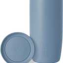 Simple Modern Travel Coffee Mug Tumbler with 360 Lid | Ceramic-Lined Insulated Stainless Steel Cold Brew Iced Coffee Cup | Gifts for Women Men Her Him | Voyager Signature | 16oz | Blue Dune