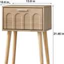 LAATOOREE Nightstand Set of 2, Small Bed Side Table with Arch Door, Mid-Century End Table with Wood Legs for Bedroom, Small Space (Natural)