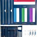 EDGE LINE Blue Storage Bag Organizer - Wrap and Foil Dispenser with Cutters, 6 in 1 Bamboo Foil and Plastic Wrap Organizer; Quart, Sandwich Bags