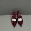 YIYA Women's Cherry Red Heels for Fall Slingback Closed Pointed Toe Stiletto High Heels Backless Slip-on Heeled Autumn Pumps Dress Shoes (7)