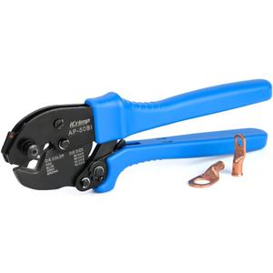 iCrimp AP-50BI Battery Cable Ring Terminal Crimper for 8, 6, 4, 2AWG Copper Cable Lugs, Heavy Duty Wire Lugs and Battery Cable Ends