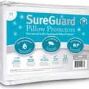 Set of 2 King Size SureGuard Pillow Protectors - 100% Waterproof, Bed Bug Proof, Hypoallergenic - Premium Zippered Cotton Terry Covers