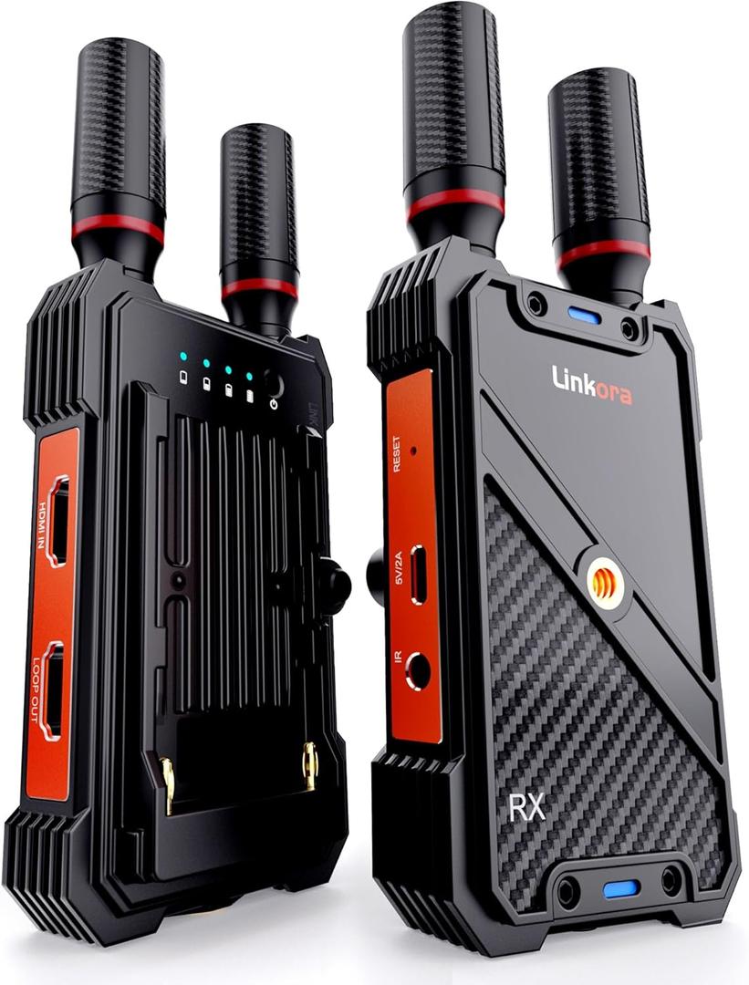 Wireless HDMI Transmitter and Receiver with UVC Out for OBS Live Streaming, 1312ft Range, 1080P@60Hz, 1TX to 5RX, HDMI Loop Out & IR Remote, 5G/2.4G, Plug and Play for DSLR Camera/PC/Projector