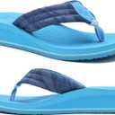 COFACE Womens Flip Flops with Arch Support Ladies Fashion Lightweight Wedge Flip Flops Comfortable Yoga Mat Sole Summer Platform Thong Sandals (Blue)