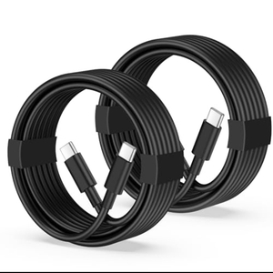 2 x USB C to USB C Cable, 2-Pack 6FT 60W Fast Charging Cable Type C Charger Cord for iPhone 17/17 Pro/17 Pro Max/Air/16/15 Pro Max/Plus, iPad, MacBook, Galaxy S25/S24/S23, Pixel 10/9/8/7, Tablet, Android
