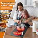 2 Burners Electric Cooktop, 110V Plug in Ceramic Cooktop, 12 Inch Countertop & Built-in Electric Stove Top with Dual-Ring Design, 9-Level Adjustment, Child Safety Lock, Timer, Overheat Protection, 11.8 inch
