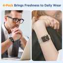 2 x 4 Pack Luxury Bumper Case for Apple Watch Series 7, Hard PC Protector 41mm iWatch Cover Frame Smartwatch Accessories (Black*2+White*2)