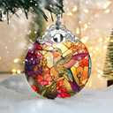 Christmas Ornament - Stained Glass Hummingbird Decor for Tree, Holiday Decorations and Xmas Gift Ideas