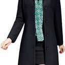 Jenkoon Women's Wool Trench Coat Winter Long Thick Overcoat Walker Coats, Size M