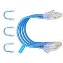 Cat6 Slim Patch Cables 1 Feet 10-Pack Blue, Cat6a Patch Cables 10Gbps 550MHz High-Speed, Cat 6 Ethernet Cable Pure Copper UTP, Flexible & Thin Patch Cable Cat 6 for Network Cabling