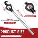 Tandefio 1 Pcs Fire Hydrant Wrench, 1-1/2" to 3", Black