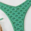 BEAUDRM Women's Triangle Thong Bikini Sets Y2k Floral Cute Bikinis String Swimsuits Bathing Suit (S)