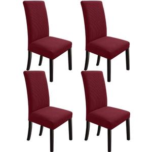 NORTHERN BROTHERS Chair Covers for Dining Room Set of 4 Stretchy Dining Chair Cover Super Fit Parsons Kitchen Chair Covers, Wine Red