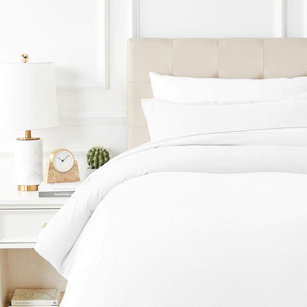 TEXAS LINEN CO. 100% Egyptian Cotton Duvet Cover King Size, 600 Thread Count 3 PC Duvet Cover, Extra Long Staple Egyptian Cotton Quilt Cover, Soft, Breathable with Hidden Zipper Closure - White