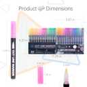 24-Pack Shimmer Silver Outline Pens, Glitter Markers Metallic Ink Waterproof Quick-Dry Low-Odor Fiber Tip for Journals Greeting Cards Bullet Notes Vibrant Durable