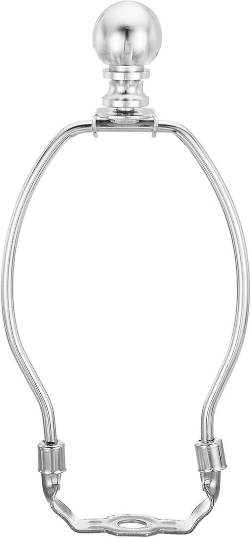 PATIKIL 6 Inch Lamp Harp Kit with Finial, 1 Set Detachable Shade Bracket Holder, DIY Lighting Accessories for Table Floor Lamps, Chrome