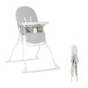 Dream On Me Snack and Stow Highchair | Adjustable Feeding Chair with Removable Tray, Lightweight, Foldable Design, Easy to Clean, Perfect for Toddlers & Infants (Koala Gray)
