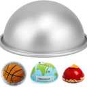 6 Inch Dome Cake Pan, DIY 3D Half Football Soccer Shaped Hemisphere Cake Mold, Aluminum Alloy Cake Molds Nonstick Baking Tools