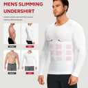 Nebility Shapewear Men Compression Shirt - Long Sleeve White Undershirt Tummy Control Body Shaper Slimming Tank Top Workout Baselayer（White, Small） (White)