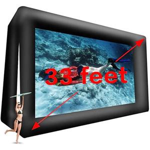 fitnessandfun 33' Huge Inflatable Movie Screen Outdoor Incl Blower - Seamless Front and Rear Projection - Portable Blow Up Projector Screen for Churches, Grand Parties, Backyard Pool Fun(33 feet)