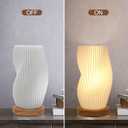Zenply Novelty Small Table Lamp for Bedroom,Vintage Style Striped Small Night Light Lamp, Mini Bedside Lamp for Living Room Nightstand Small Space Kids Room Living Room Office Dorm (SM), Warm-SM