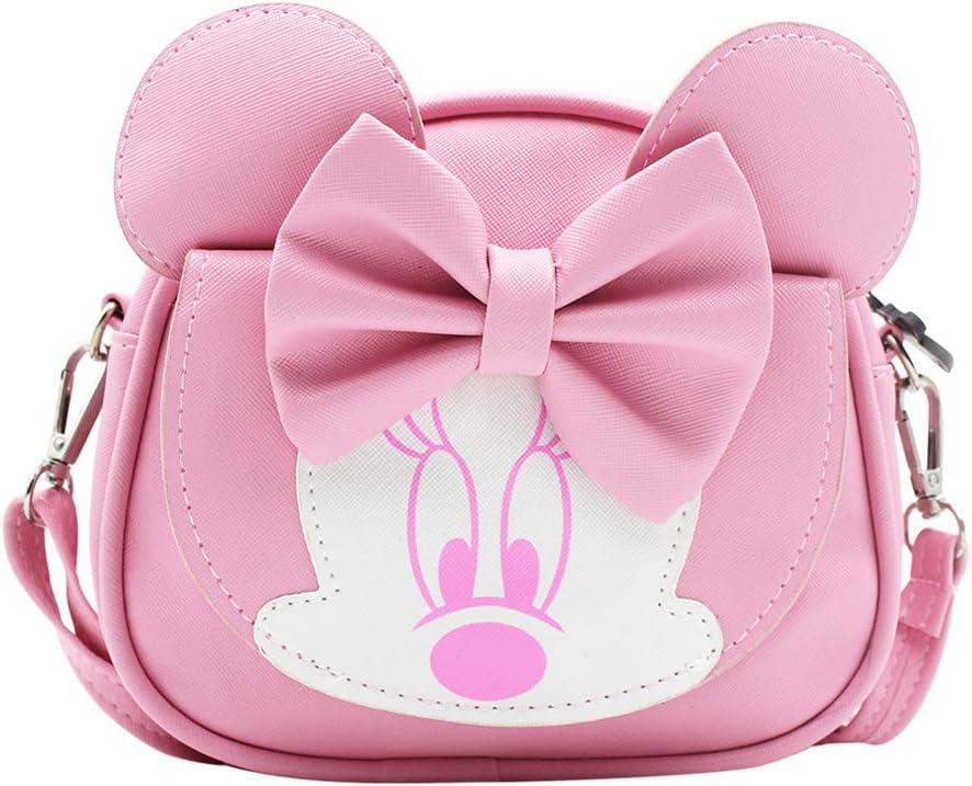 RARITYUS Cute Bowknot Crossbody Purse Shoulder Bag with Mouse Ears Fashion Satchel (Pink Minnie)