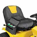 Deluxe Tractor Seat Cover for Cub Cadet,Riding Lawn Mower Seat Cover Compatible with Husqvarna,for John Deere,with Drink Pouch (Medium) (grey&yellow)