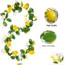 2PCS Artificial Lemon Garland (12Ft Total), Faux Fruit Vine with Greenery for Wedding Party, Wall Mantle Table Decor, Spring Summer Kitchen Door Decoration
