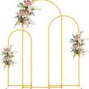 Wokceer Wedding Arch Stand Set of 3 6FT, 5FT, 4FT White Metal Arch Stand for Wedding Ceremony Birthday Party Baby Shower Garden Arch Decoration