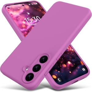 Varikke Compatible with Samsung Galaxy S25 Case, Liquid Silicone Upgrade [Camera Protection] [Anti-Scratch Microfiber Lining] Slim Soft Touch Gel Rubber Full Body Protective Phone Case 6.2", Fucisia