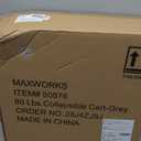 MaxWorks Collapsible Rolling Utility Cart with Lid 80 lb Capacity Folding Dolly with Telescoping Handle Heavy Duty Plastic Crate on Wheels for Shopping Office and Teachers (50876) (Gray)