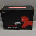 WOOD CITY Toddler Puzzles and Rack Set, Wooden Peg Puzzles Bundle with Storage Holder Rack, Educational Knob Puzzle for Kids Age 2 3 4 Years - Alphabet Number Shape Dinosaur Animal Vehicle