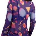 80s 90s Mesh Long Sleeve Shirt Women 90s 80s Themed Party Outfits Retro Sexy Neon Disco See Through Mock Neck Tops (XL)