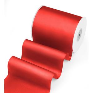 4" Width x 25 Yards Satin Fabric Ribbon, Red Ribbon Perfect for Wedding Car, Chair Sash, Grand Opening Ceremony, Big Bows, Embroidery, Floral Crafts, Party Decoration