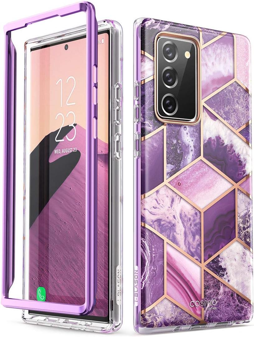 i-Blason Cosmo Series Case Designed for Galaxy Note 20 5G 6.7 inch (2020 Release), Protective Bumper Marble Design Without Built-in Screen Protector (Ameth)