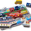 Melissa & Doug Vehicles Wooden Chunky Puzzle (9 pcs), Educational Screen Free Activity for Toddler, Preschoolers And Kids Ages 2+- FSC Certified