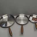 CAROTE 3-Piece Tri-Ply Stainless Steel Frying Pan Set, Skillet Set 8"/10"/12", Induction Compatible, Oven & Dishwasher Safe, Gold Handle, Mothers Day Gifts