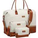 CLOKARS Travel Bag for Women, Weekender Bags Large Carry On Overnight Bag Duffel with Separate Shoes Compartment & Strap, Hospital Bags for Labor and Delivery, Beige Brown